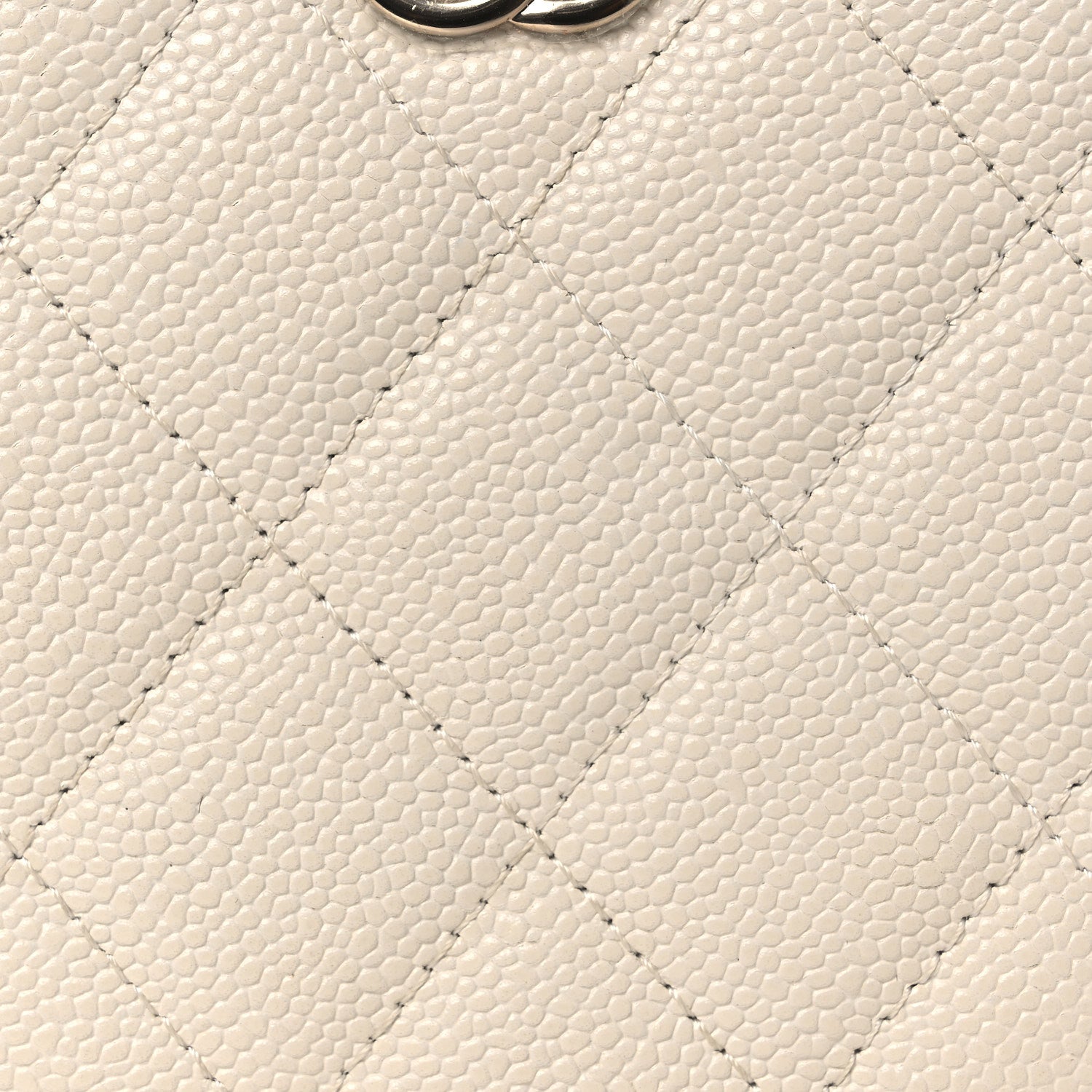 Chanel Caviar Quilted Round Handle With Care Vanity With Chain White 8 of 14