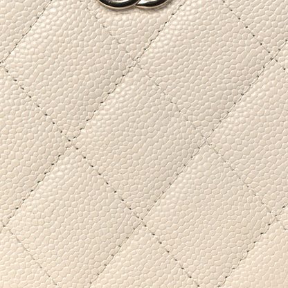 Chanel Caviar Quilted Round Handle With Care Vanity With Chain White 8 of 14