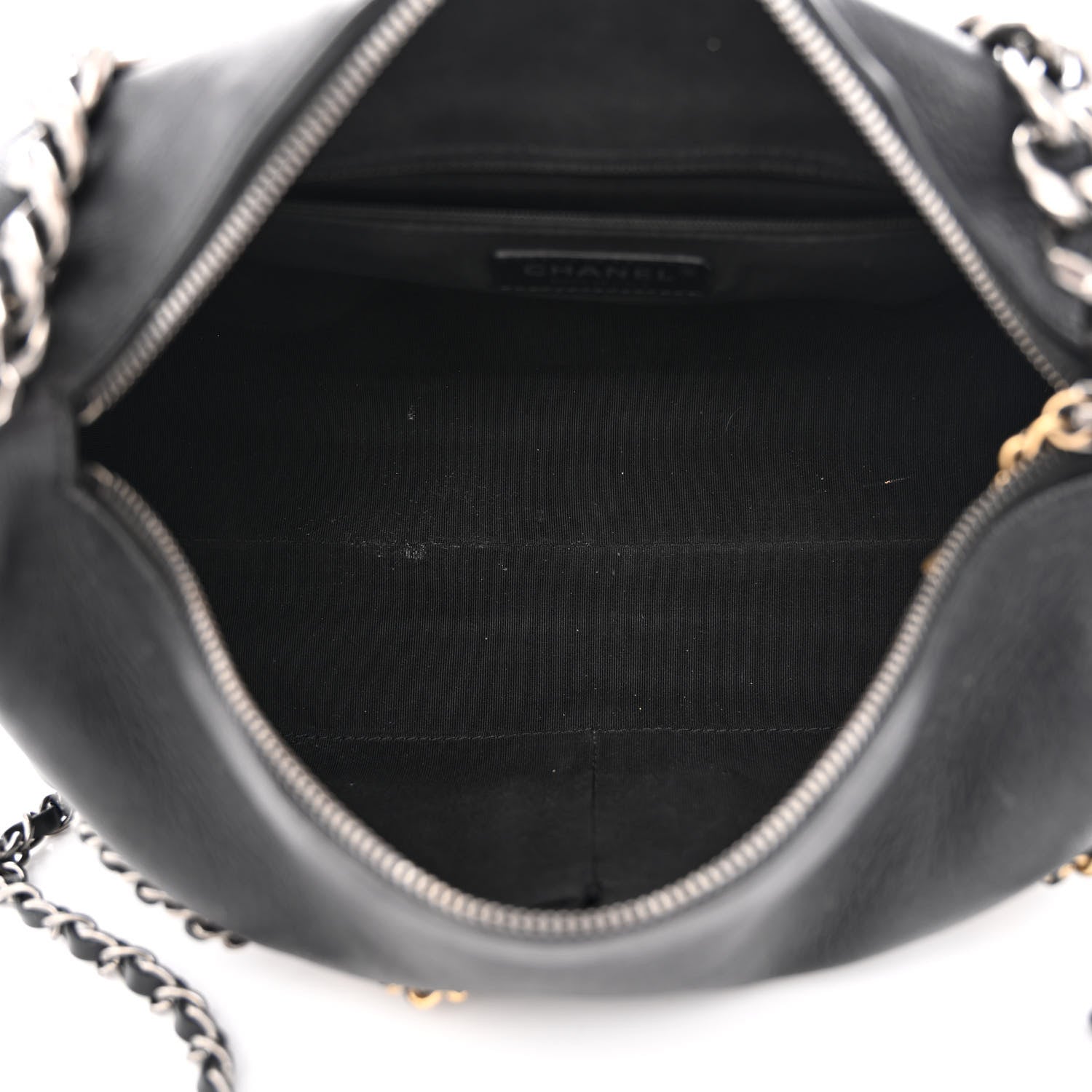 Chanel Calfskin Chain 20s Signature Hobo Black 5 of 12