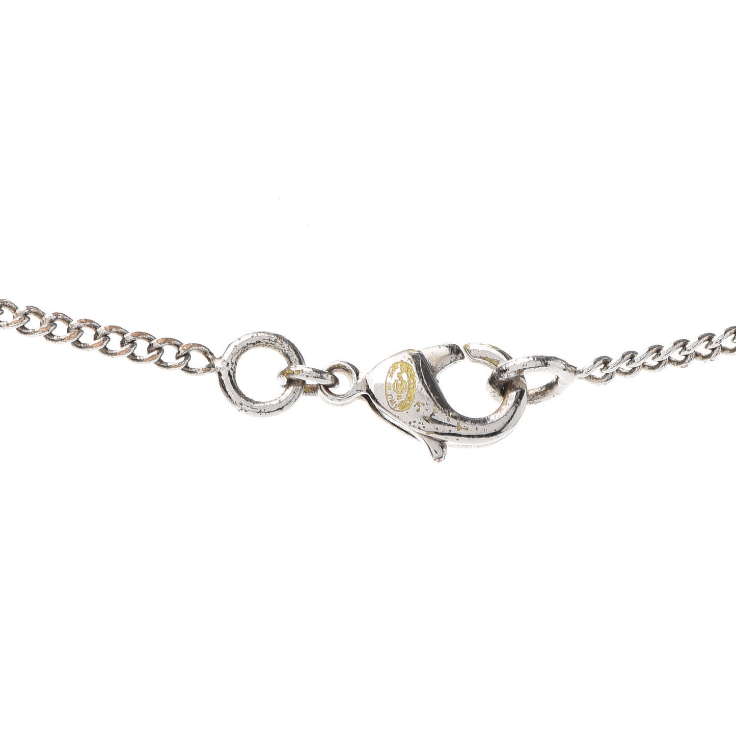 Crystal CC Pendant Necklace Silver