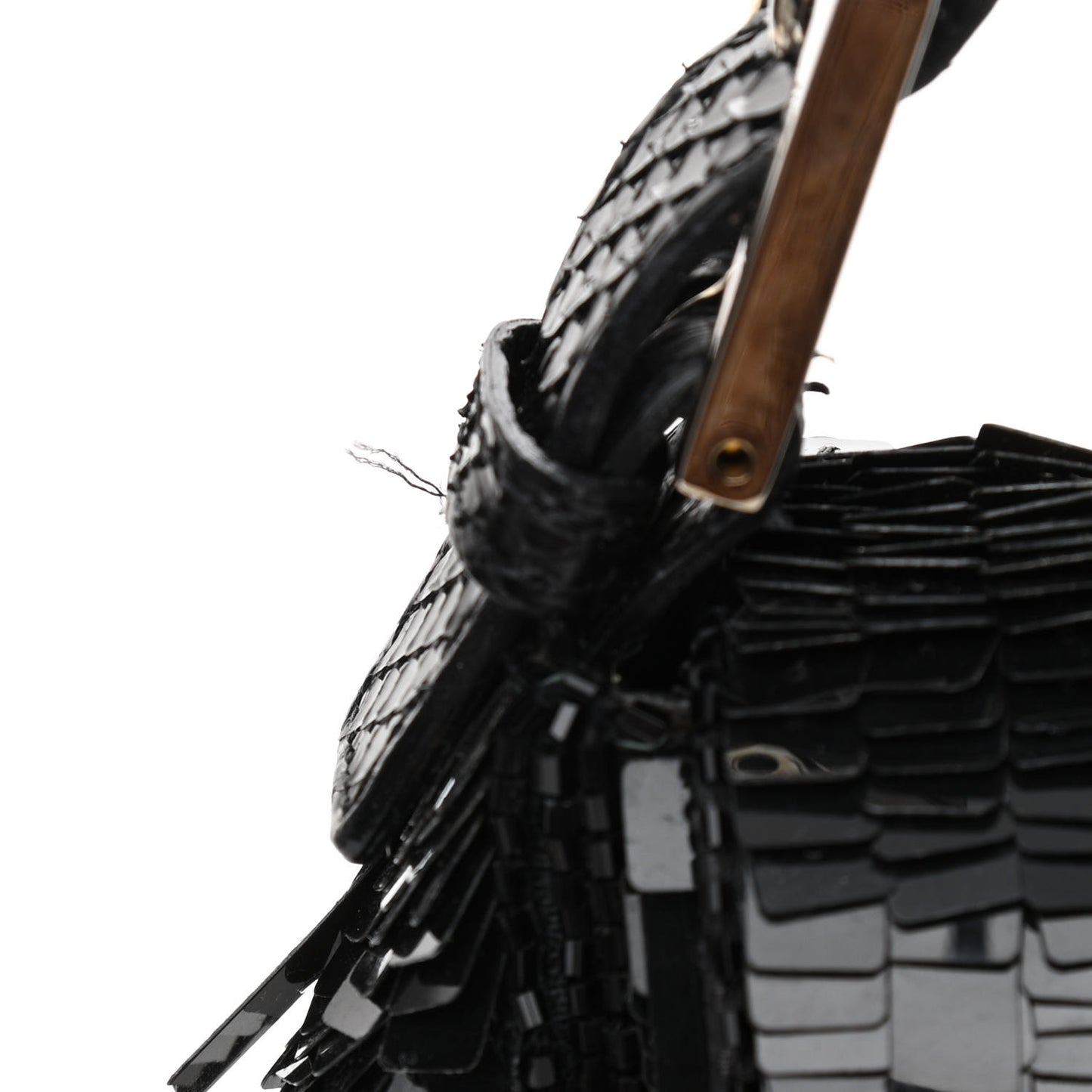 Sequin Paillettes Snakeskin Baguette Black