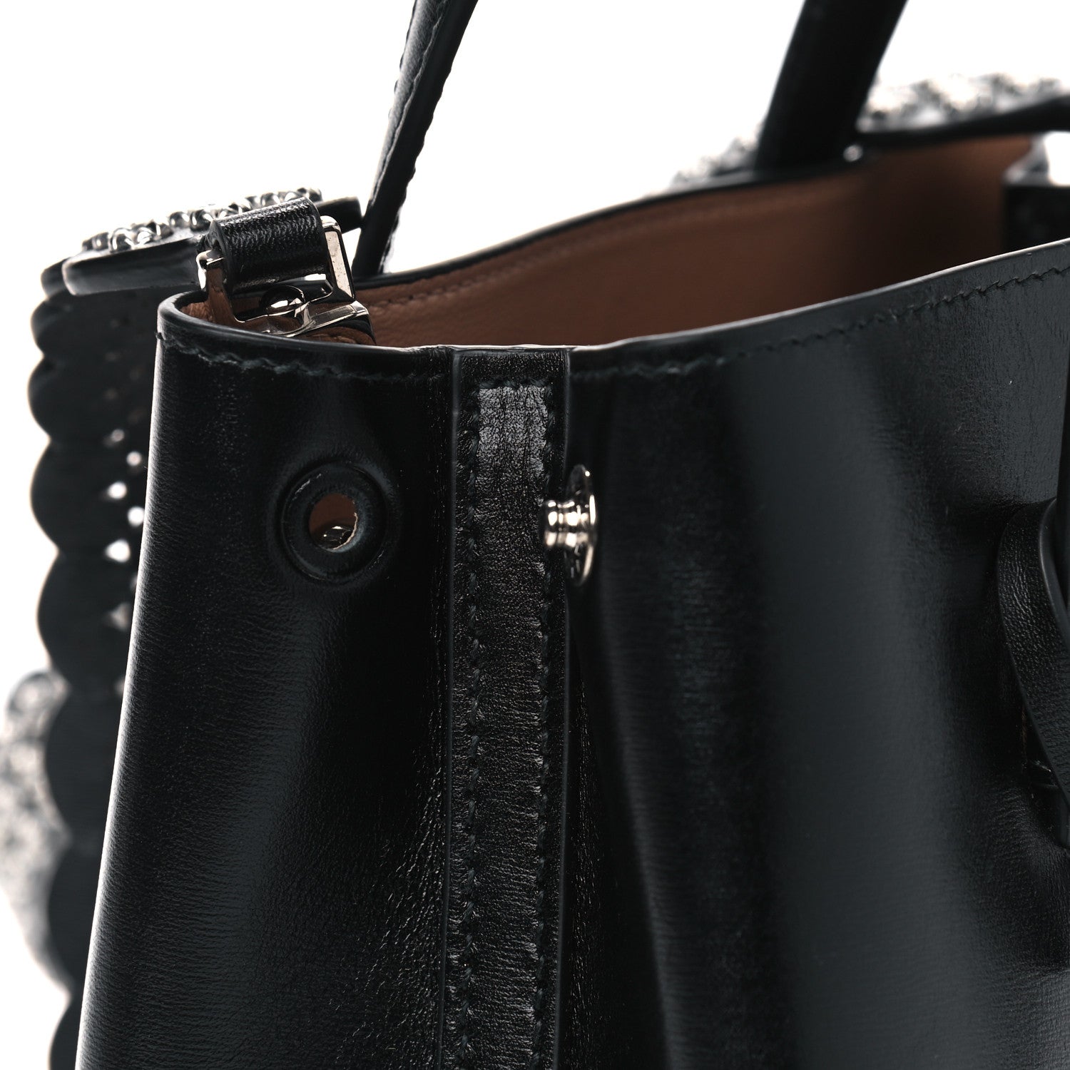 Alaia Calfskin Clou Etoile Strap Mina 20 Bag Black 5 of 5