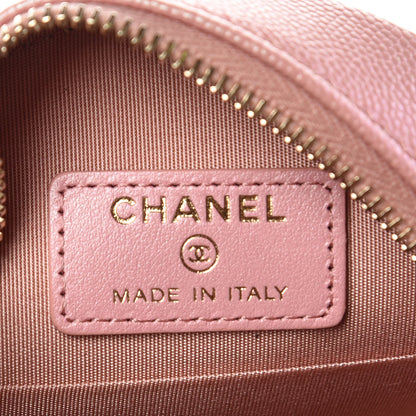 Chanel Iridescent Caviar Quilted Round Clutch With Chain Pink 6 of 9