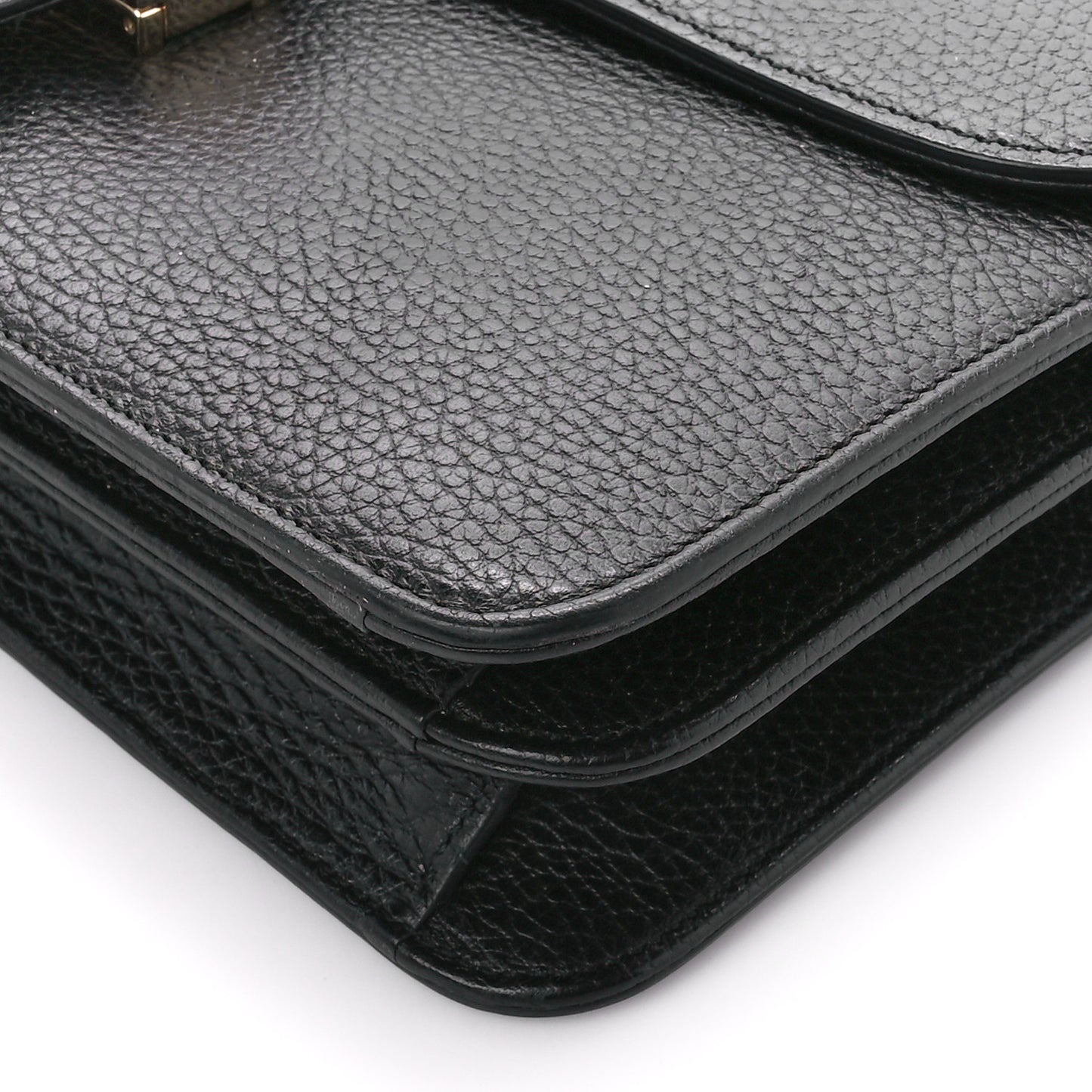 Dollar Calfskin Interlocking G Chain Wallet Black