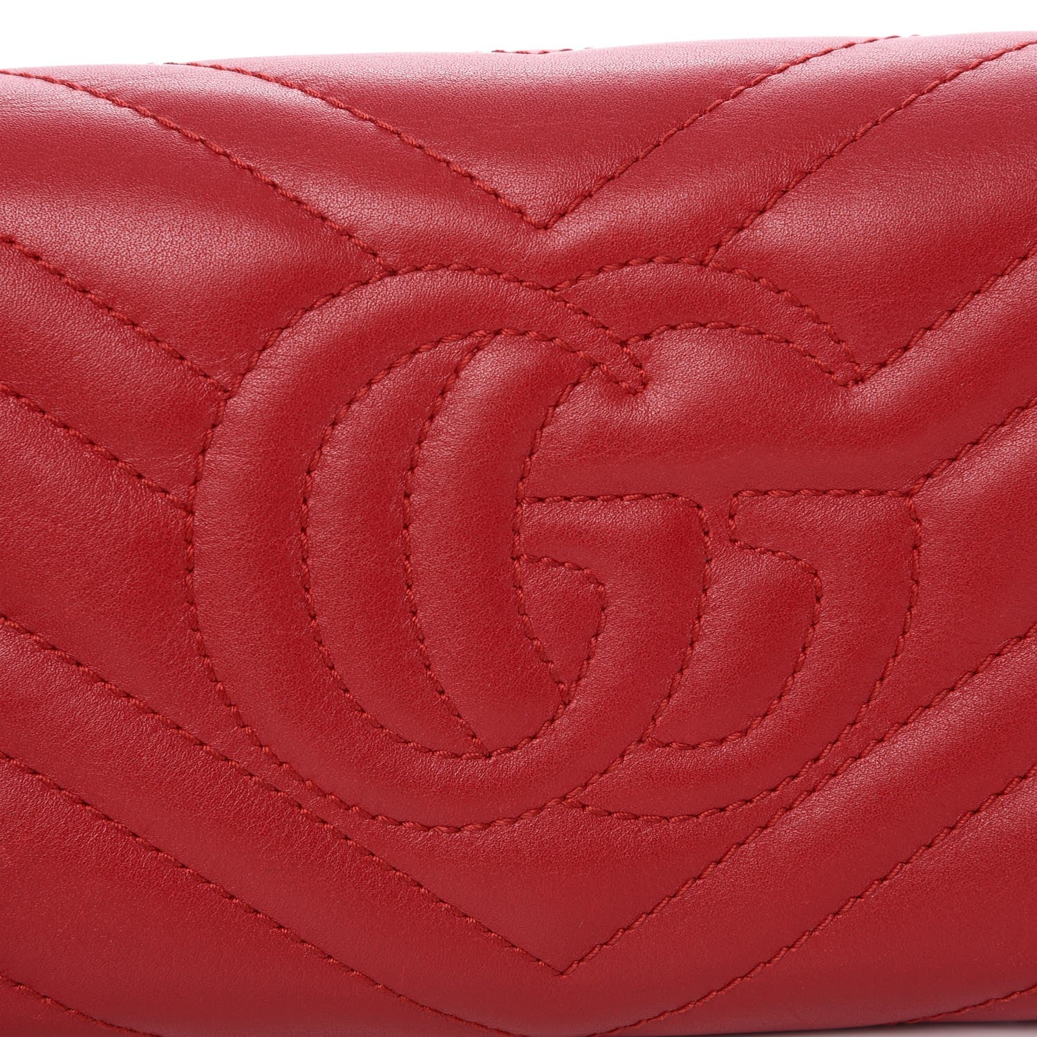 Gucci Calfskin Matelasse GG Marmont Continental Wallet Hibiscus Red 6 of 12