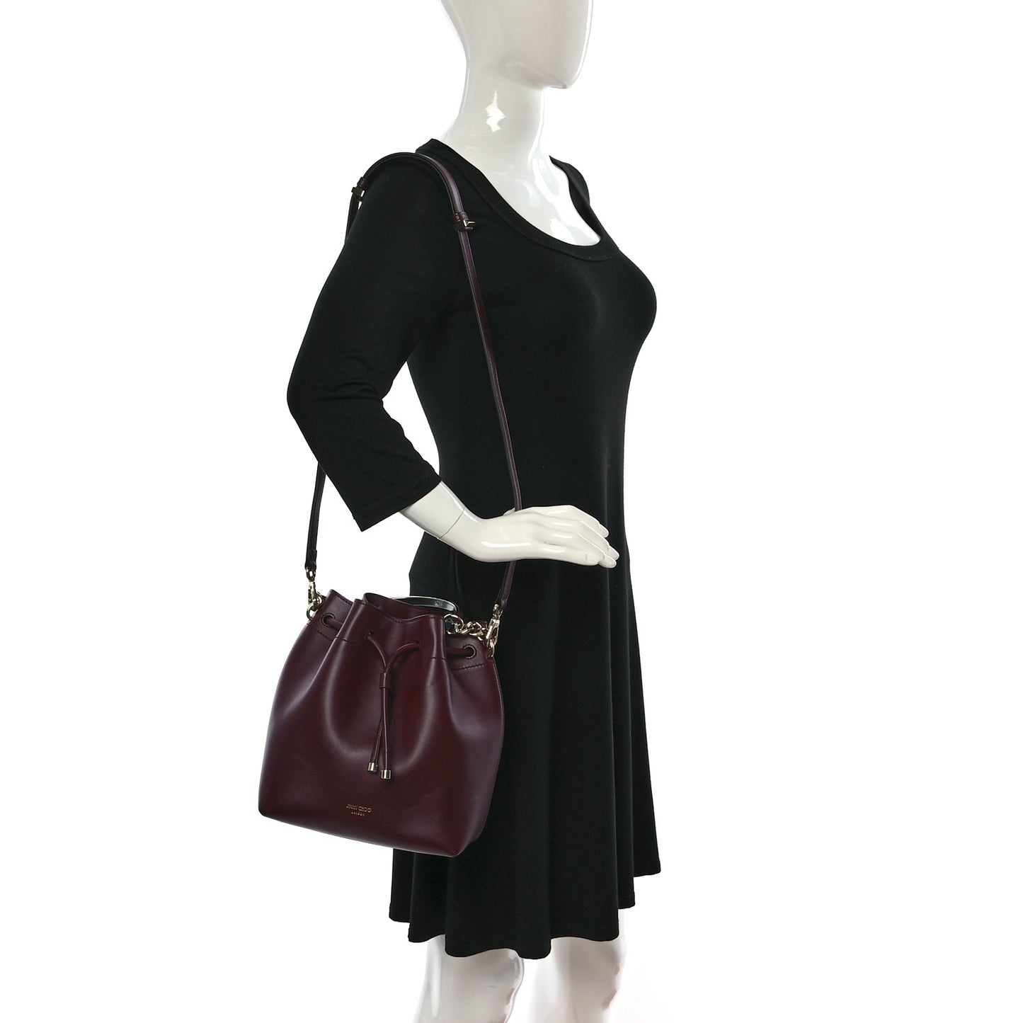 Calfskin Bon Bon Bucket Bag Burgundy
