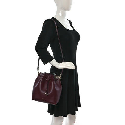 Jimmy Choo Calfskin Bon Bon Bucket Bag Burgundy 2 of 8