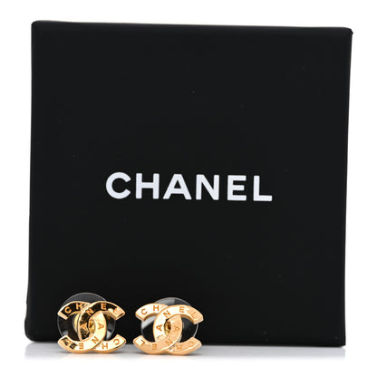 Chanel Metal CC Mini Stud Earrings Gold 5 of 5