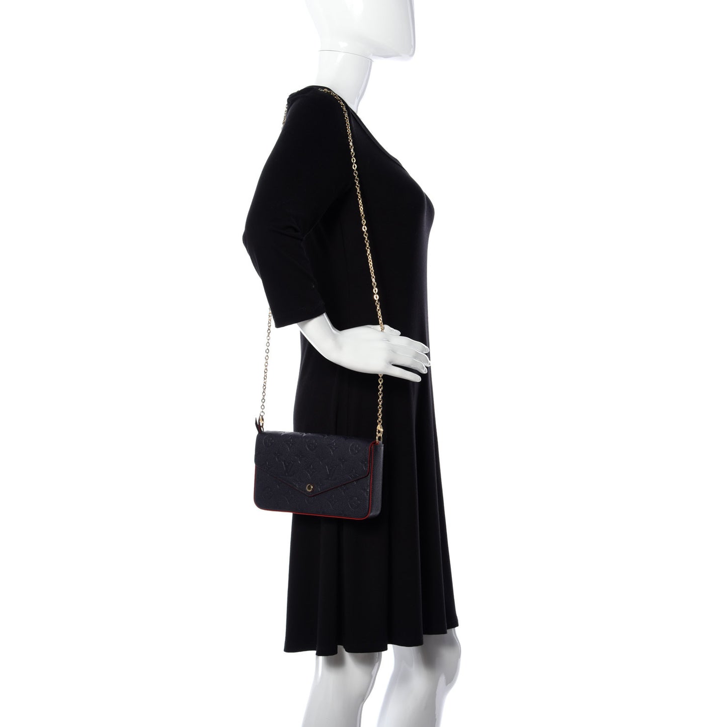 Empreinte Pochette Felicie Chain Wallet Marine Rouge