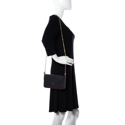 Louis Vuitton Empreinte Pochette Felicie Chain Wallet Marine Rouge 3 of 31