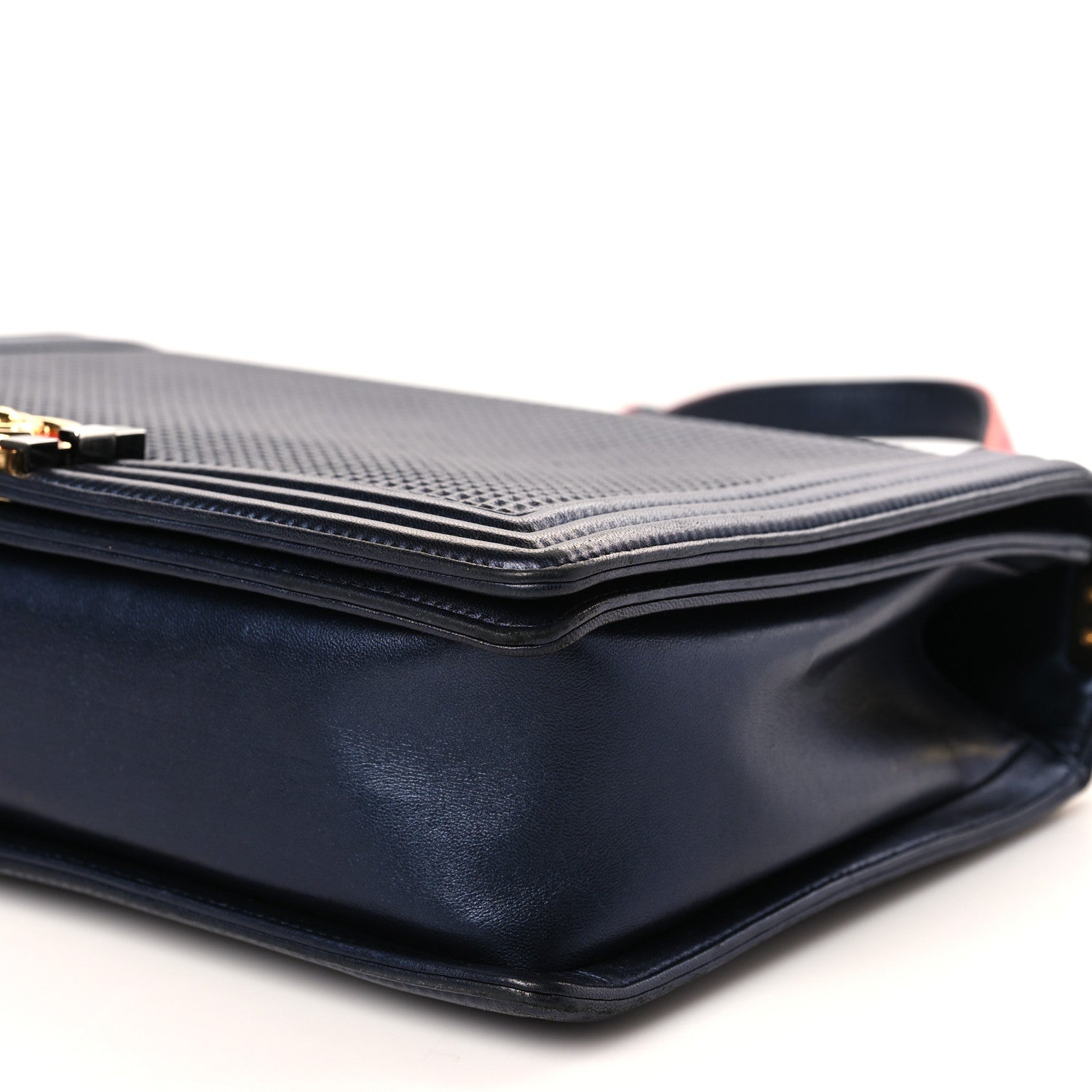 Chanel Lambskin Embossed New Medium Boy Cube Flap Navy 9 of 11