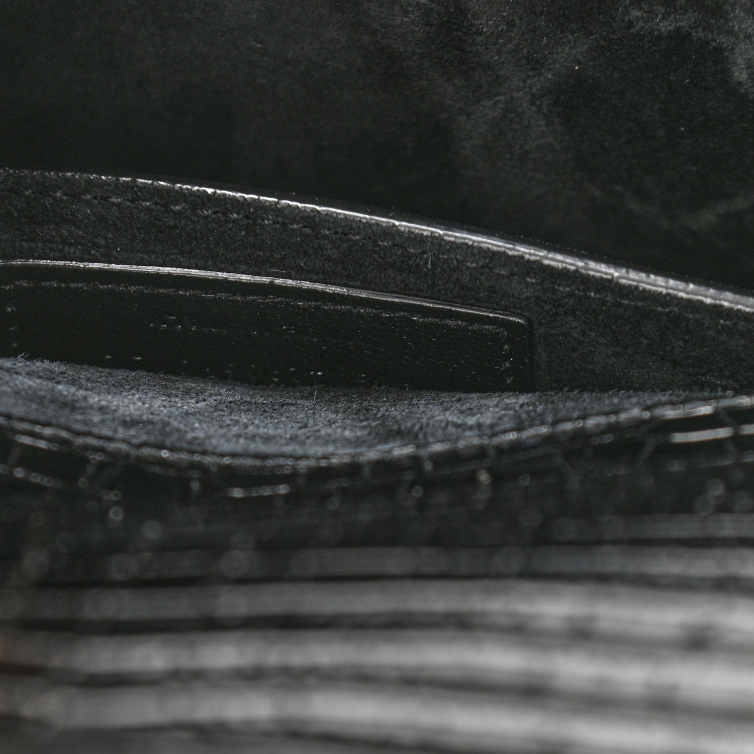 Saint Laurent Calfskin Crocodile Embossed Medium Monogram Sunset Black 8 of 11