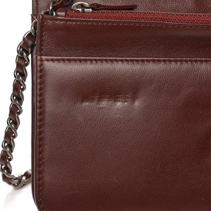 Chanel Lambskin Quilted Boy Wallet On Chain WOC Burgundy 9 of 9