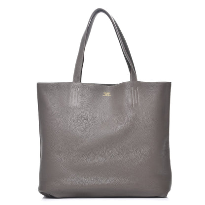 Hermes Taurillon Clemence Double Sens 45 Reversible Tote Etoupe Etain 1 of 11