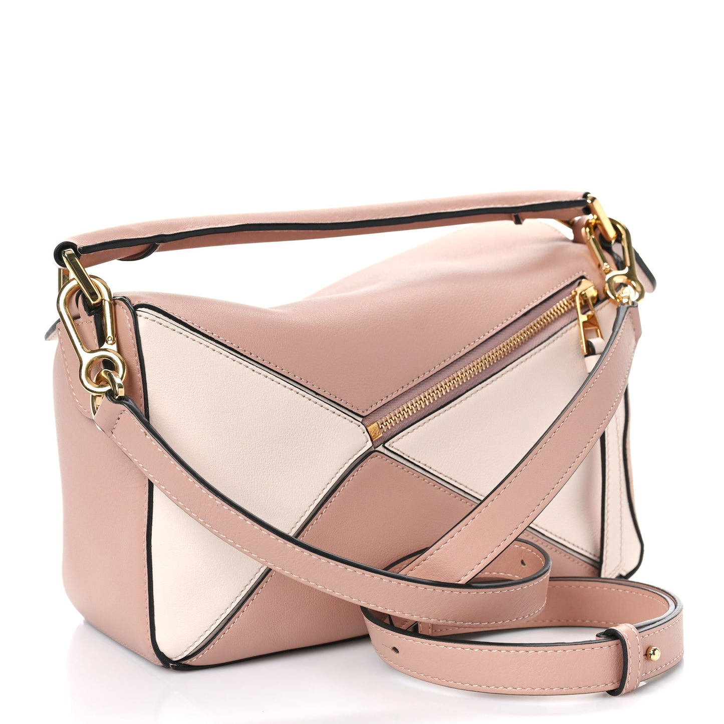 Calfskin Suede Small Puzzle Bag Blush