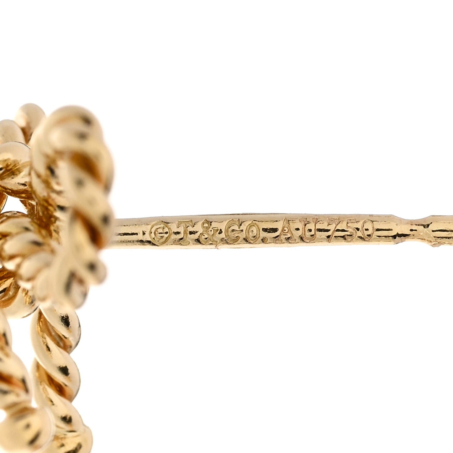 18K Yellow Gold Twist Bow Earrings