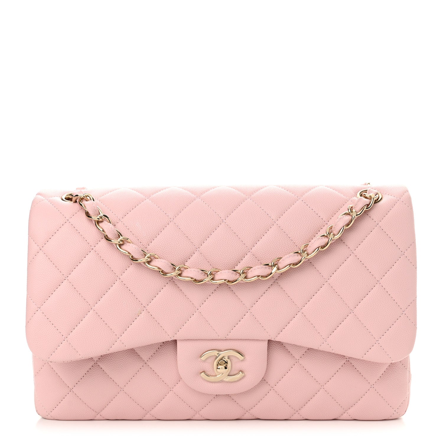 Chanel Caviar Quilted Jumbo Double Flap Light Pink 1 of 10