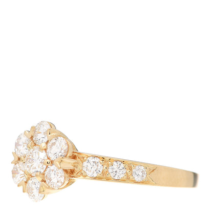 Van Cleef & Arpels 18K Yellow Gold Diamond Fleurette One-Row Ring 54 7 3 of 6