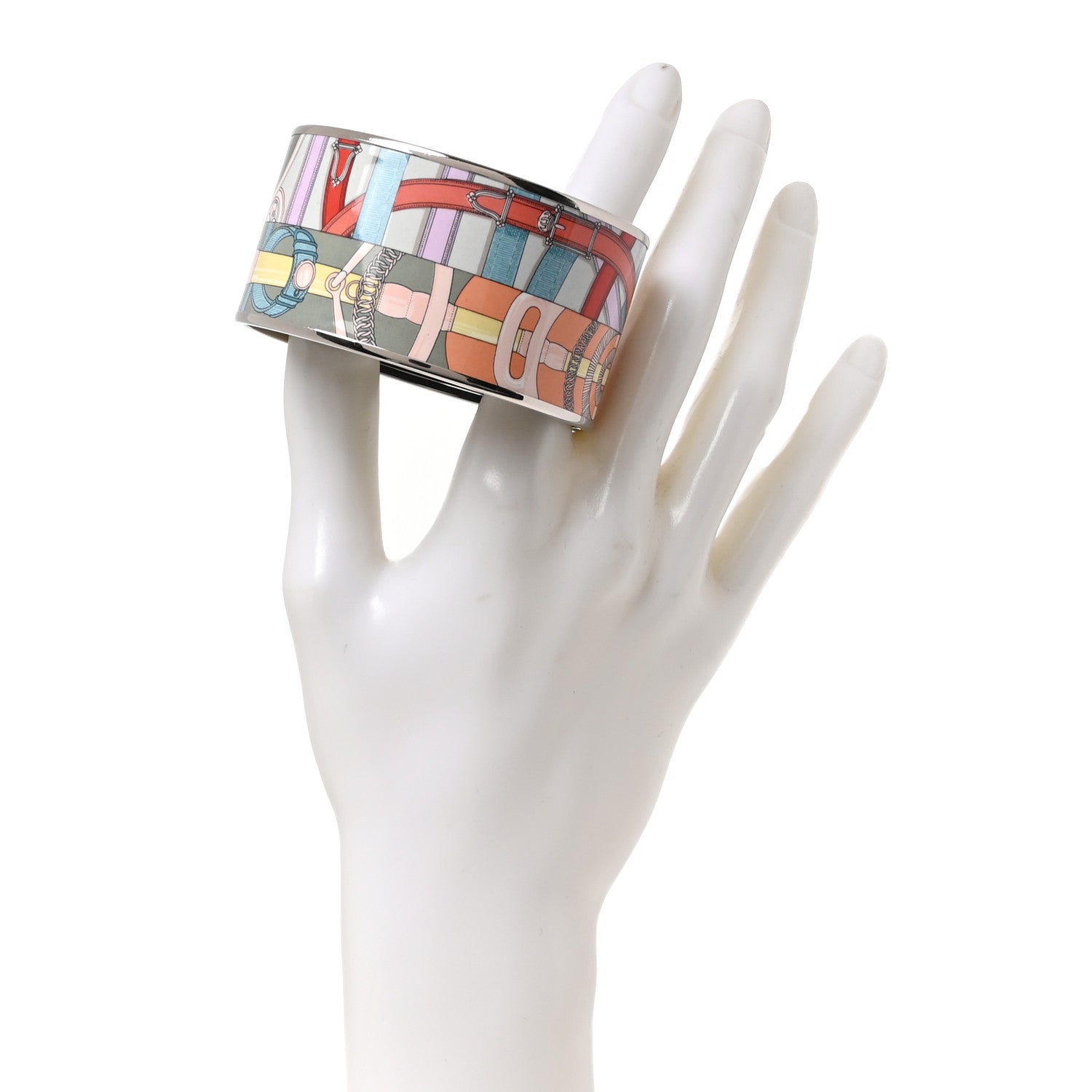 Hermes Enamel Printed Extra Wide Bracelet 65 2 of 6