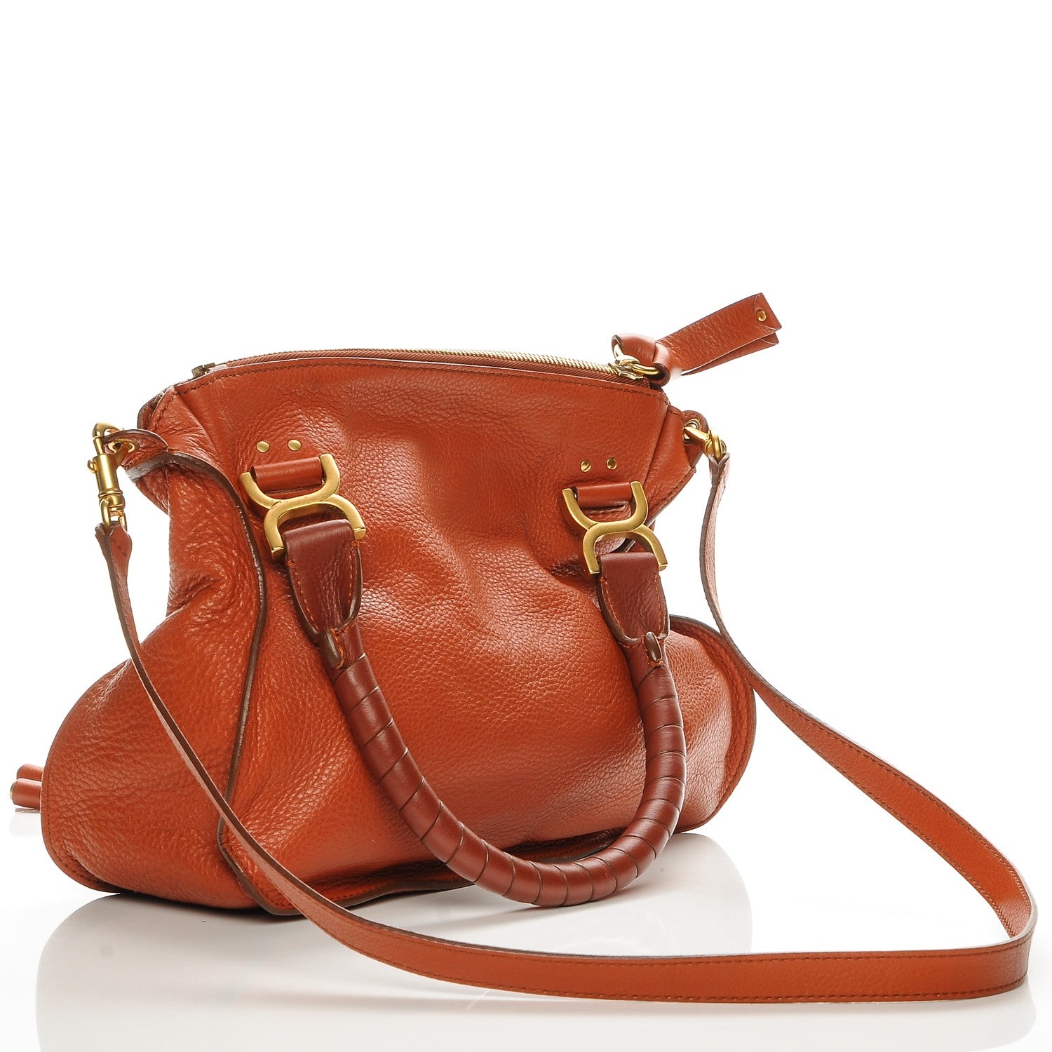 Chloe Calfskin Medium Marcie Satchel Red Bush 3 of 6