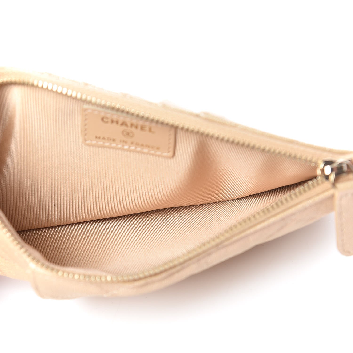 Chanel Iridescent Caviar Quilted Classic iPhone Pouch Beige 5 of 8
