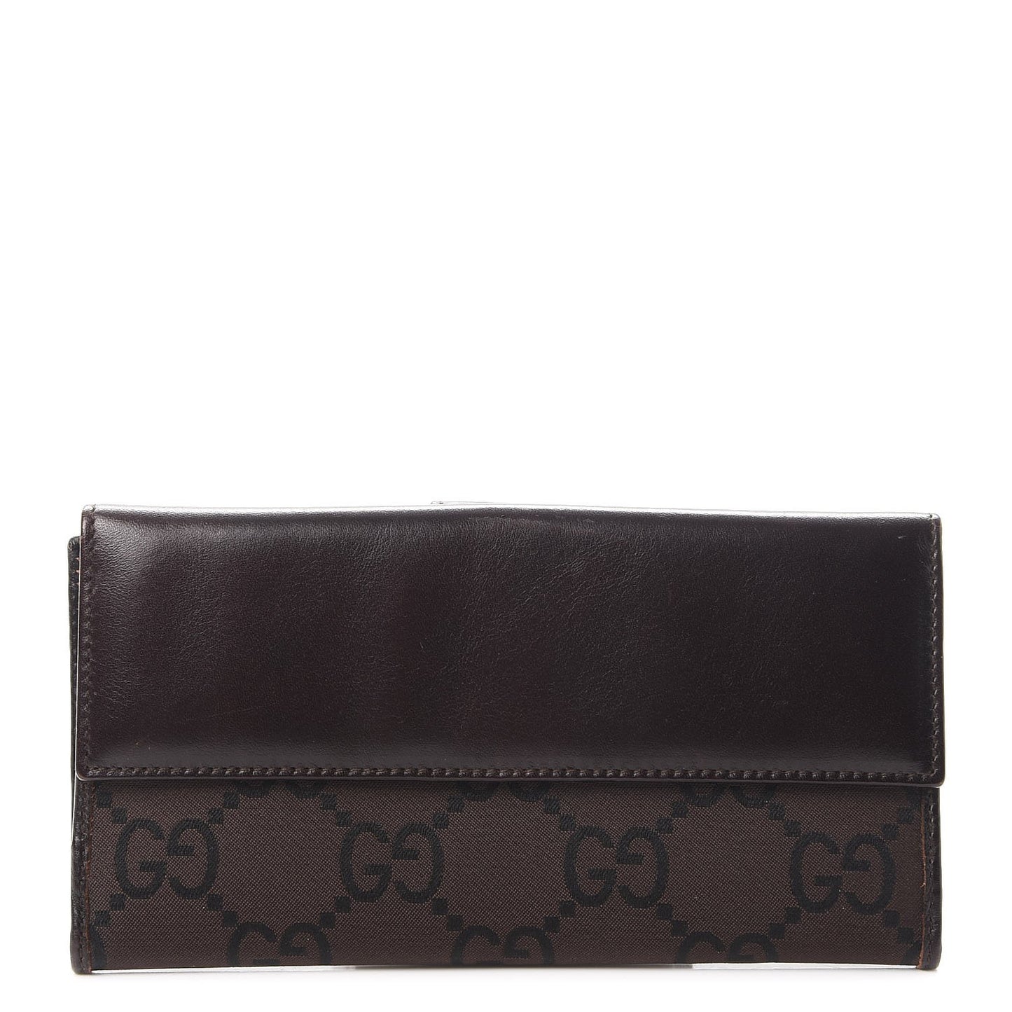 Canvas Monogram Continental Wallet Brown