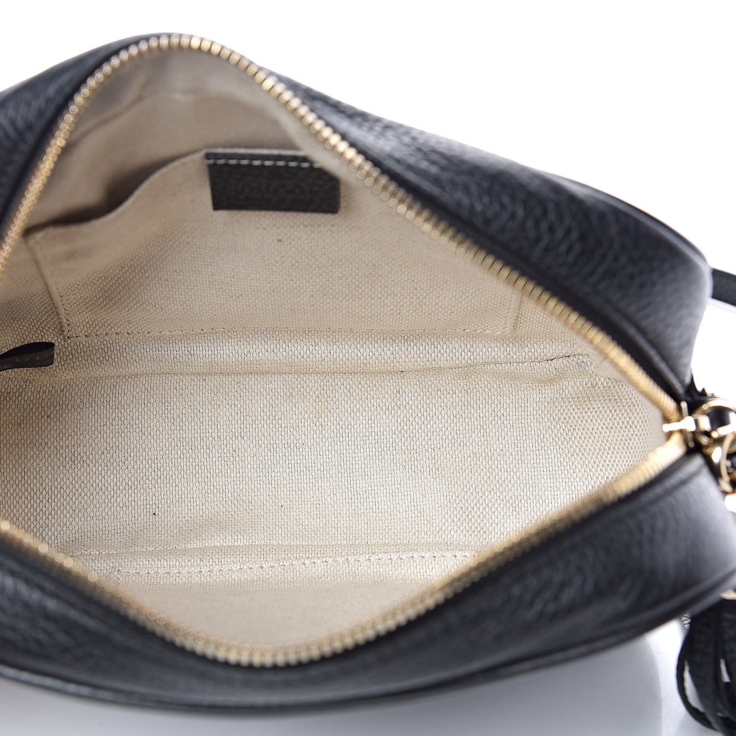Pebbled Calfskin Small Soho Disco Bag Black