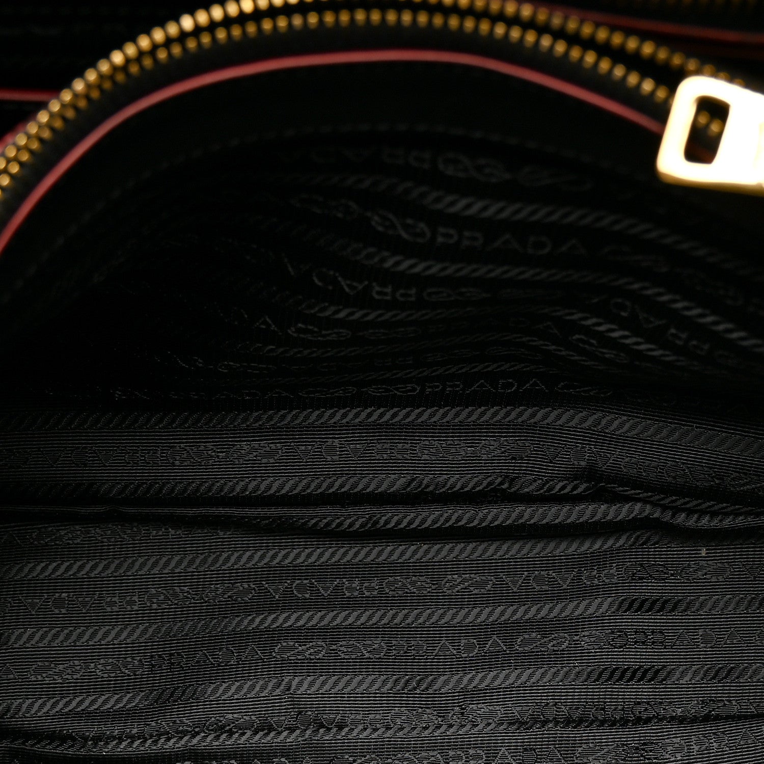 Prada Saffiano Vernice Medium Promenade Tote Black Rosso 5 of 18