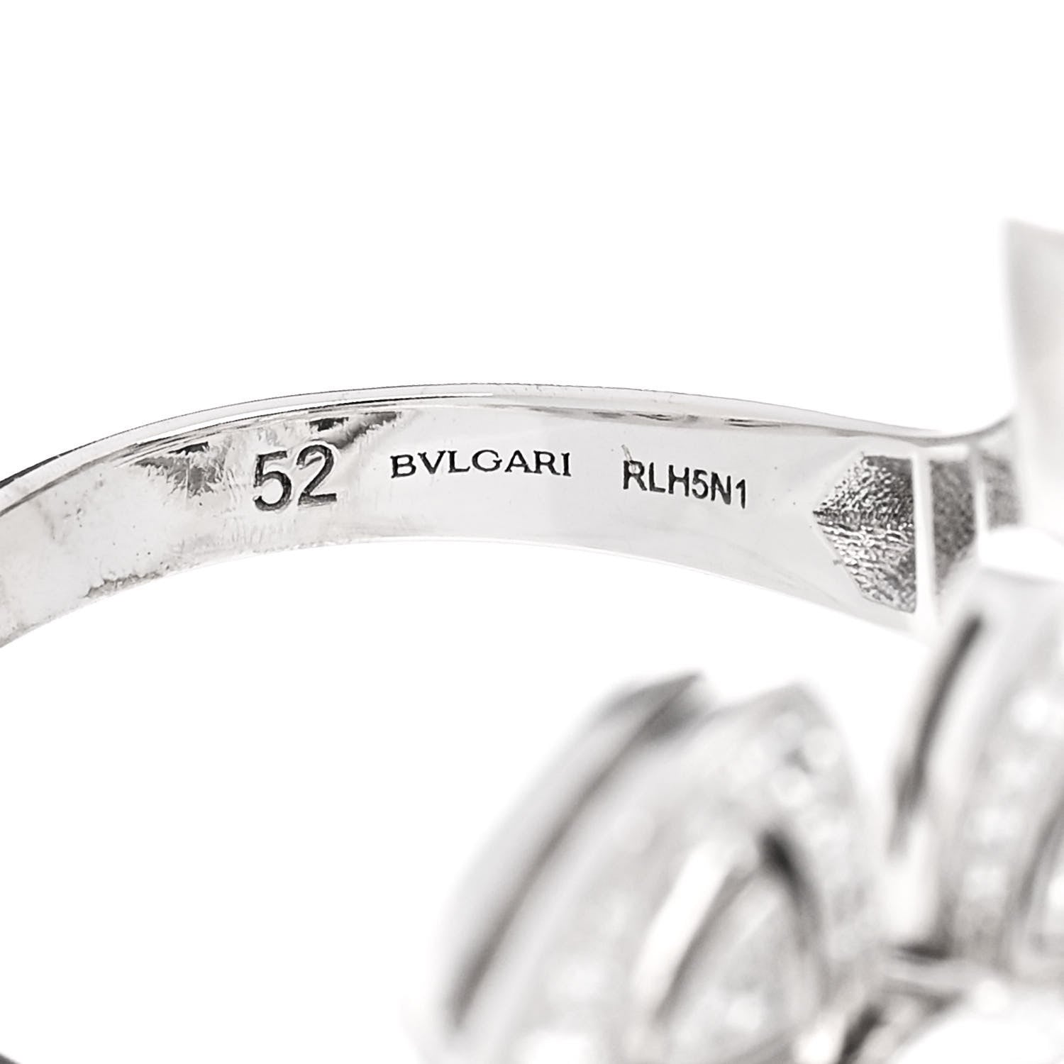 Bulgari 18K White Gold Diamond Fiorever Bypass Ring 52 6 5 of 6