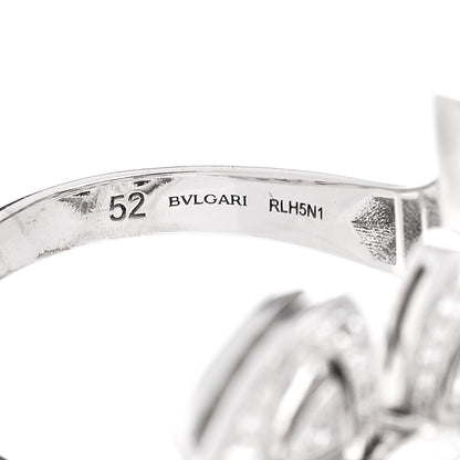 Bulgari 18K White Gold Diamond Fiorever Bypass Ring 52 6 5 of 6