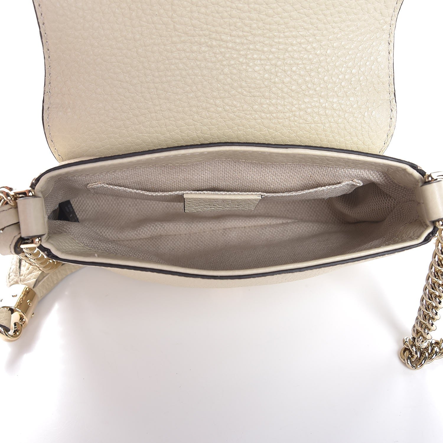 Gucci Pebbled Calfskin Small Soho Flap Crossbody Off White 5 of 7