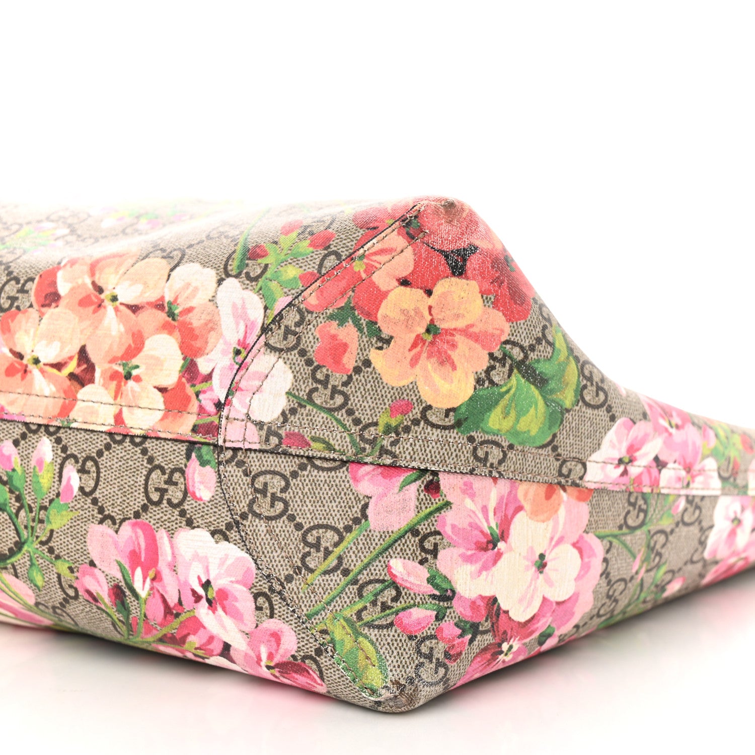Gucci GG Supreme Monogram Blooms Large Reversible Tote Beige Multicolor Dry Rose 15 of 20