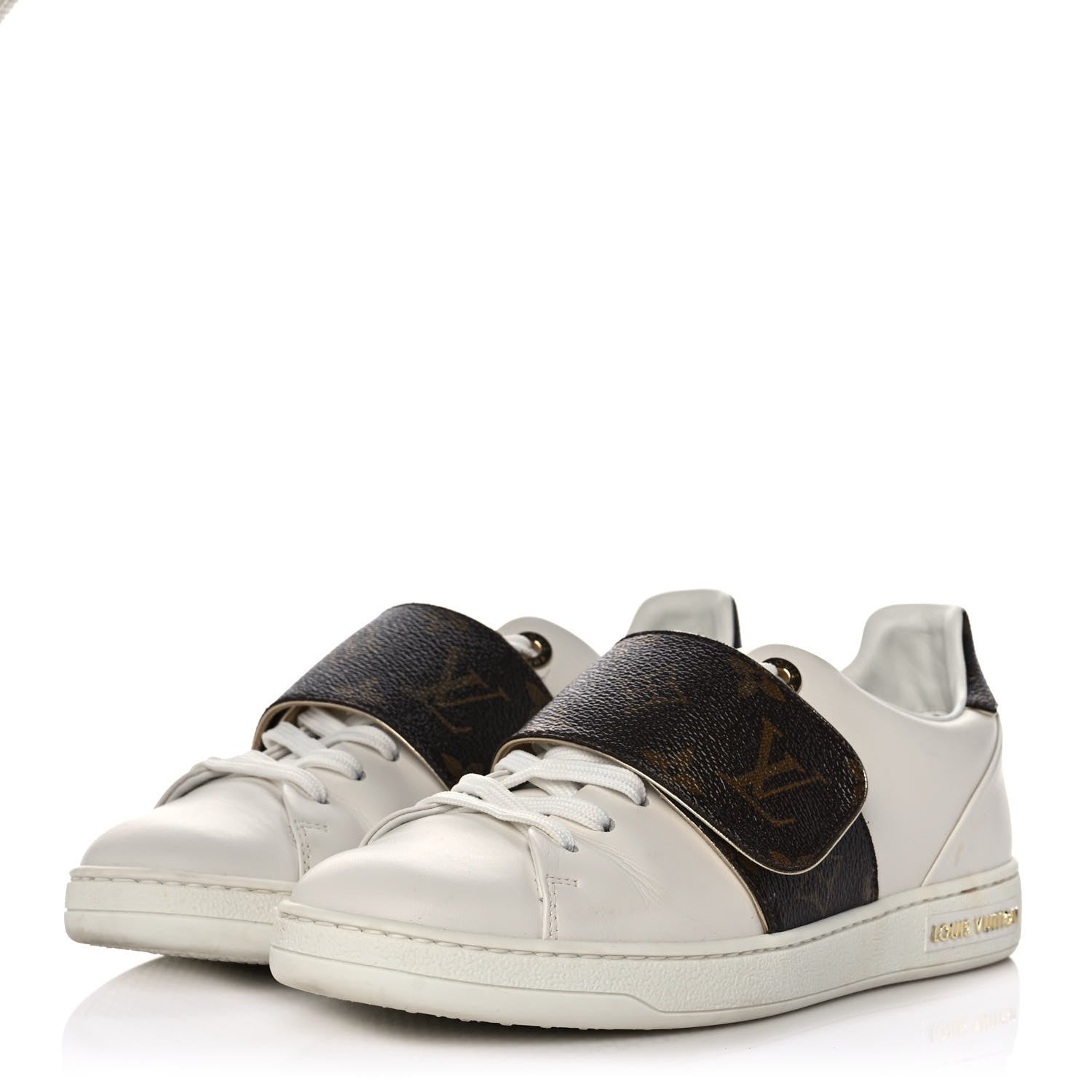 Louis Vuitton Calfskin Monogram Frontrow Sneaker 36.5 White 3 of 9