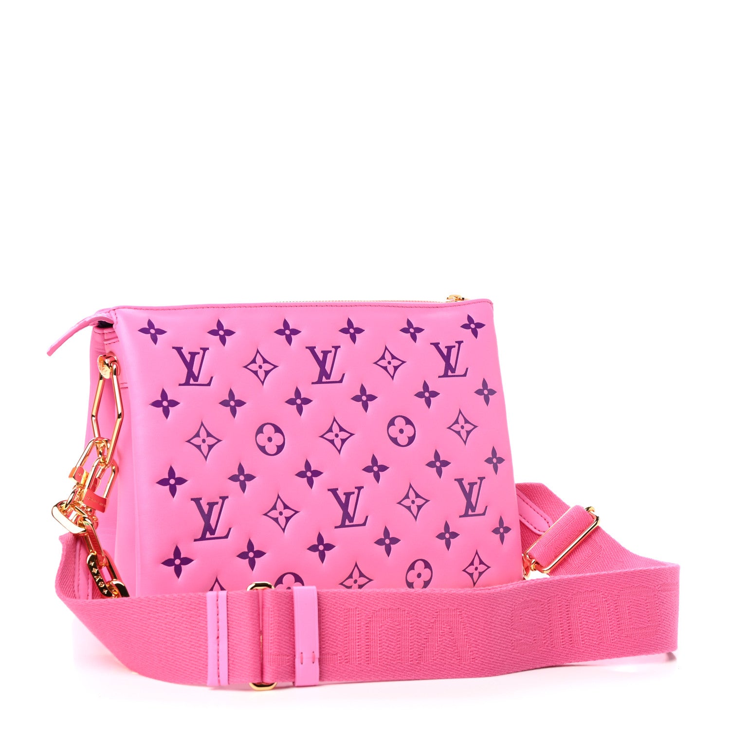 Louis Vuitton Lambskin Embossed Monogram Vuittamins Coussin PM Rose Violet 3 of 10