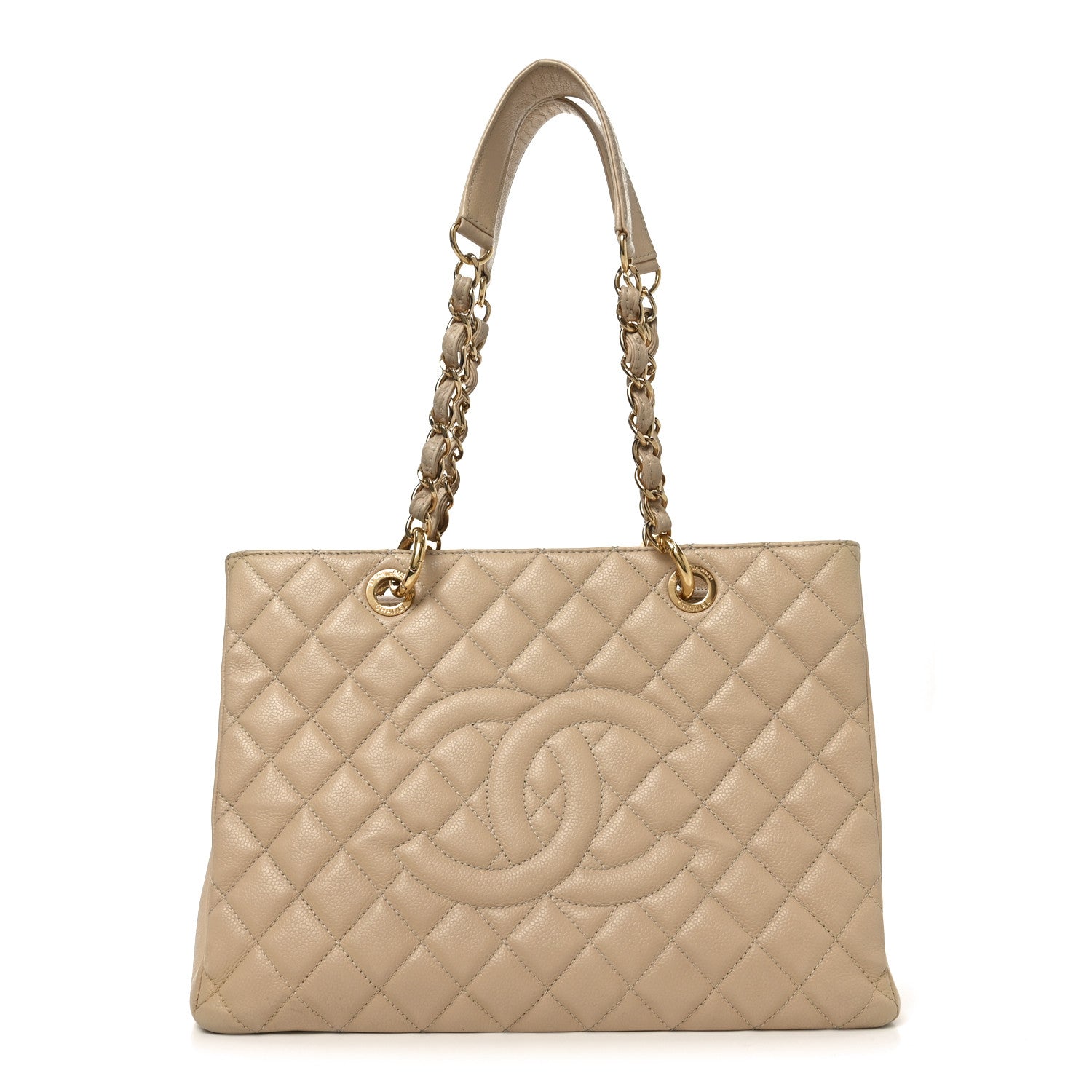 Chanel Caviar Quilted Grand Shopping Tote GST Beige 1 of 10