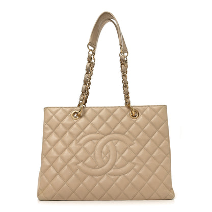 Chanel Caviar Quilted Grand Shopping Tote GST Beige 1 of 10