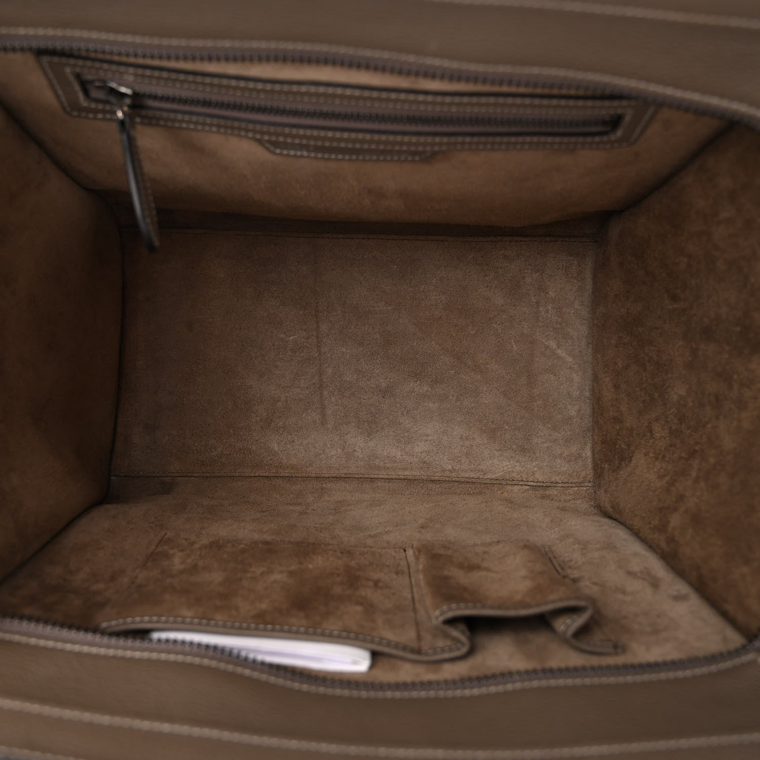 Celine Drummed Calfskin Mini Luggage Souris 4 of 9