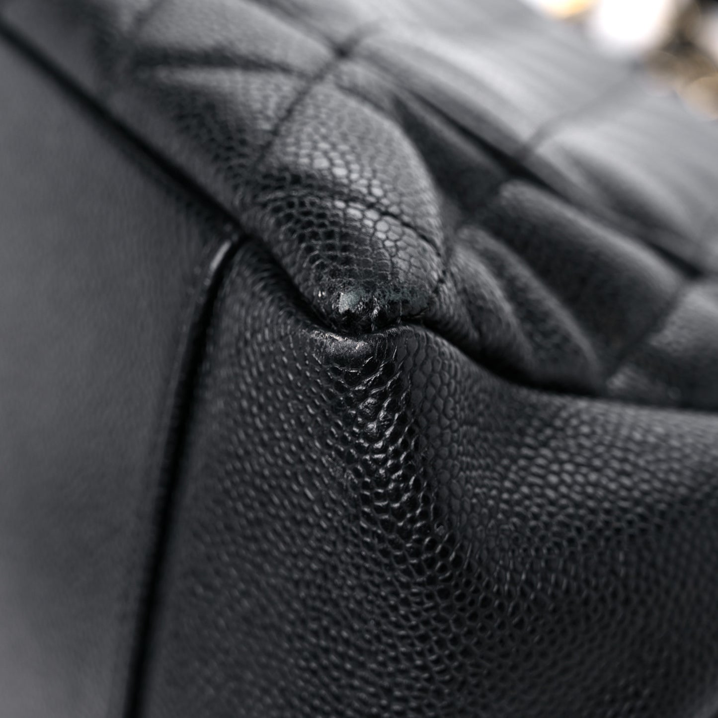 Caviar Quilted Grand Shopping Tote GST Black