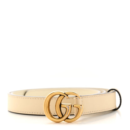 Gucci Calfskin Double G 20mm Belt 85 34 Mystic White 1 of 6