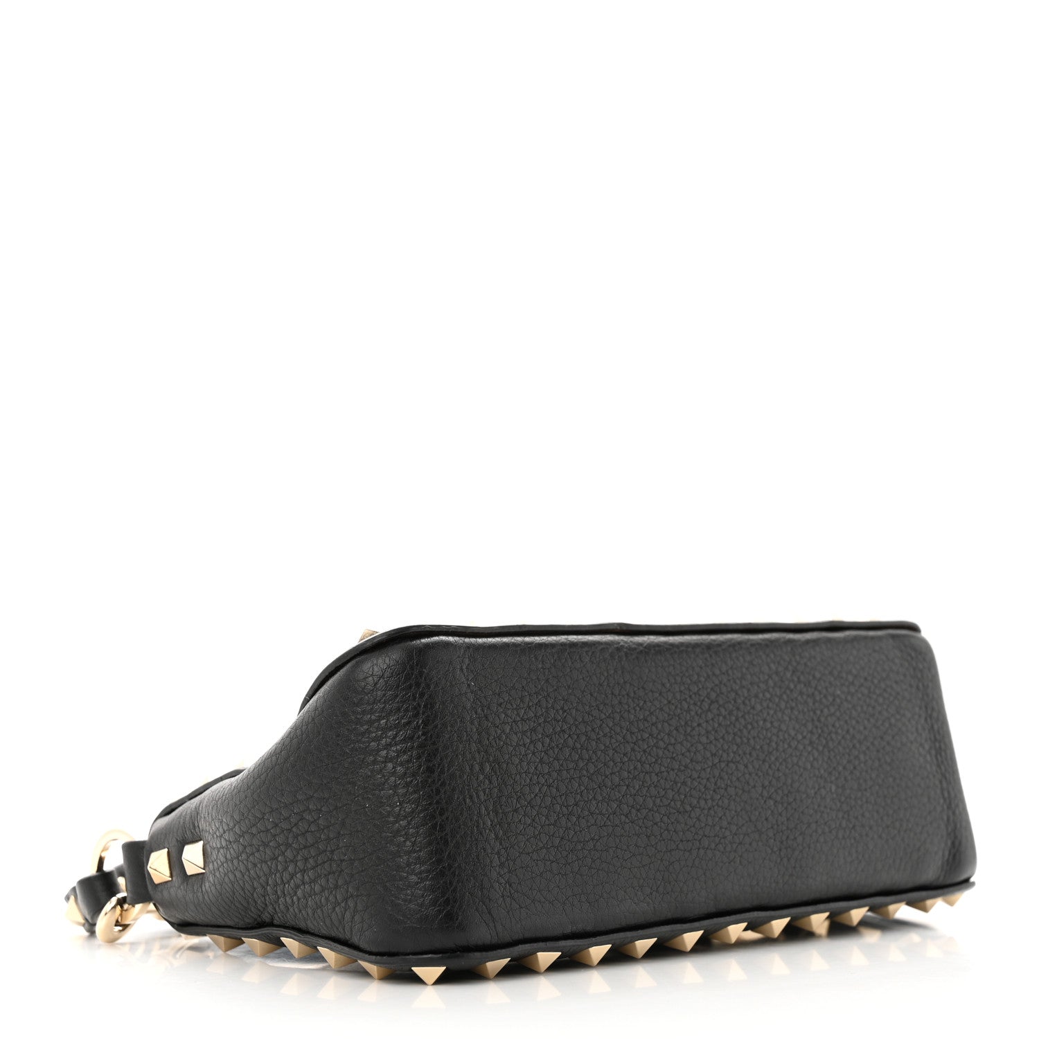 Valentino Garavani Pebbled Calfskin Small Rockstud Flip Lock Shoulder Bag Black 4 of 12