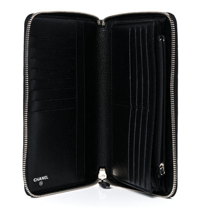 Chanel Caviar Quilted Large Zip Around Organizer Wallet Black 5 of 10