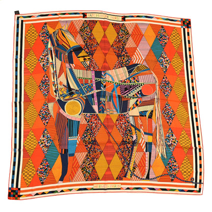 Hermes Cashmere Silk Patchwork Horse Shawl 140 1 of 3