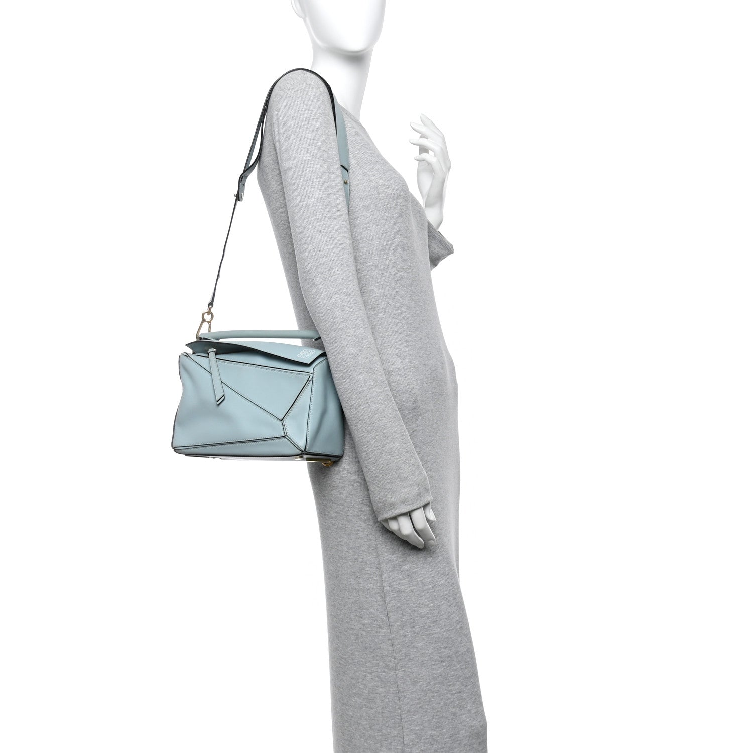 Loewe Calfskin Small Puzzle Bag Light Blue 2 of 15
