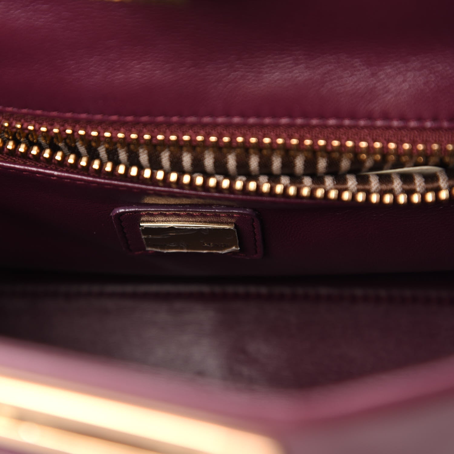 Fendi Nappa Medium Peekaboo Iconic Satchel Bordeaux 8 of 9