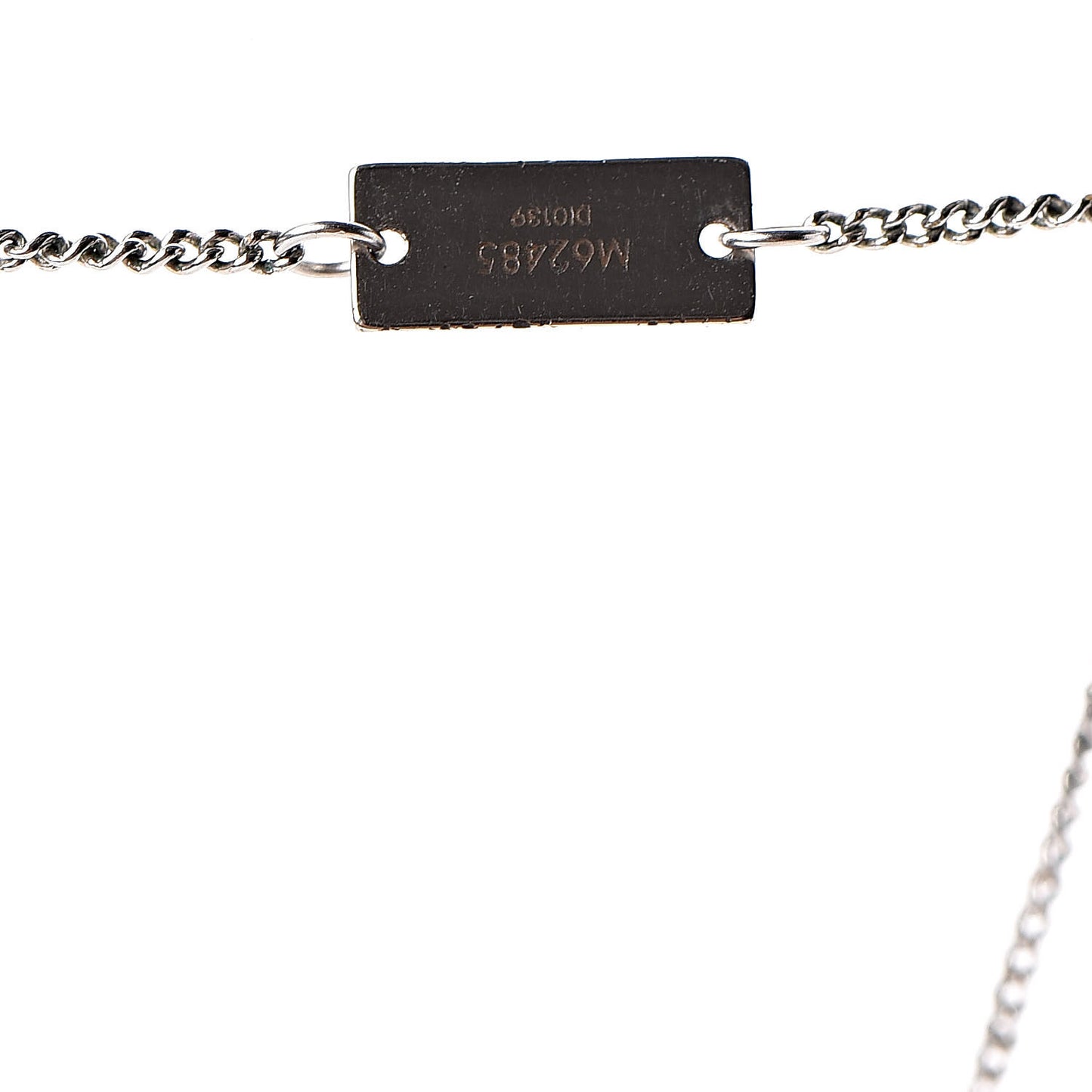 Zamac Palladium Monogram Charms Necklace Silver