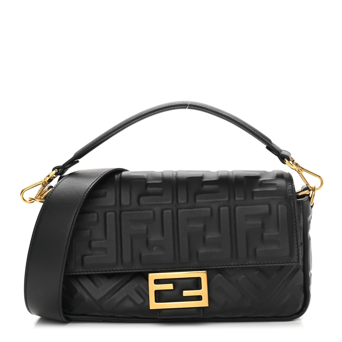 Nappa FF 1974 Embossed Baguette Black