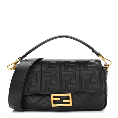 Fendi Nappa FF 1974 Embossed Baguette Black 1 of 11