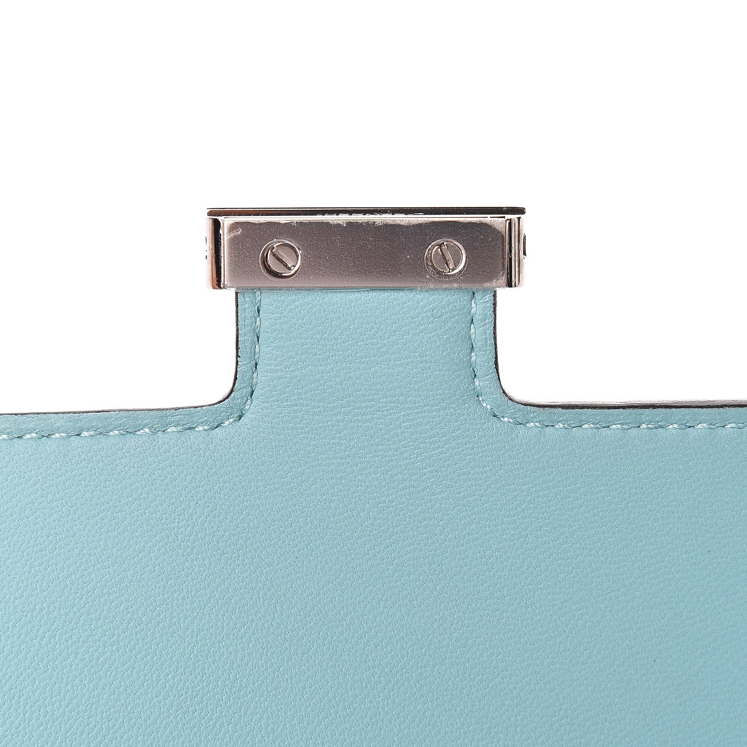 Hermes Tadelakt Lizard Constance Long Wallet Bleu Atoll Ficelle 9 of 16