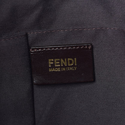 Fendi Pequin Vitello Shoulder Tote Tobacco Petrolio 6 of 10