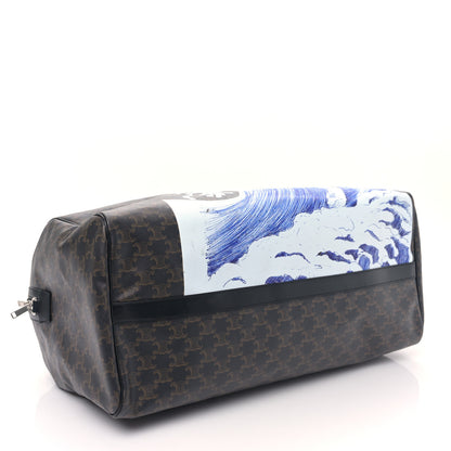Celine X DAVID WEISS Triomphe Canvas Waves Large Voyage Duffle Black Multicolor 4 of 7